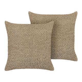 Beliani Lot de 2 coussins en Jute Boho BEGONIA  