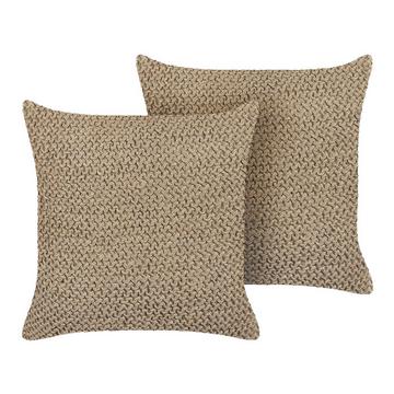 Lot de 2 coussins en Jute Boho BEGONIA