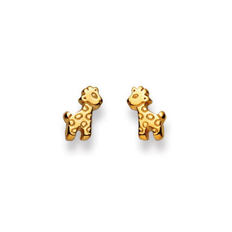 MUAU Schmuck  Ohrstecker Giraffe Gelbgold 750, 8x6mm 