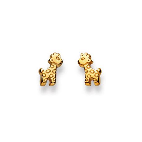 MUAU Schmuck  Ohrstecker Giraffe Gelbgold 750, 8x6mm 