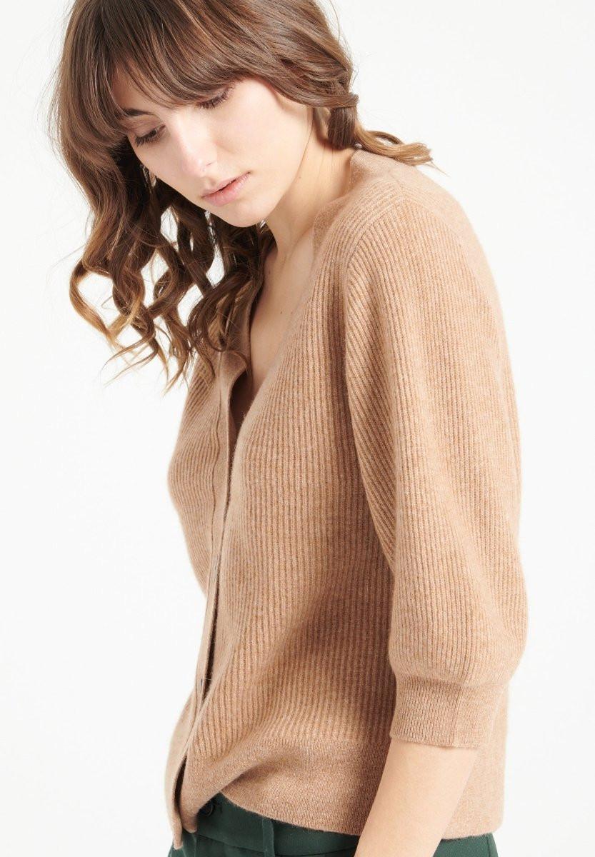 Studio Cashmere8  MIA 13 Cardigan con scollo a V e maniche corte - 100% cashmere 