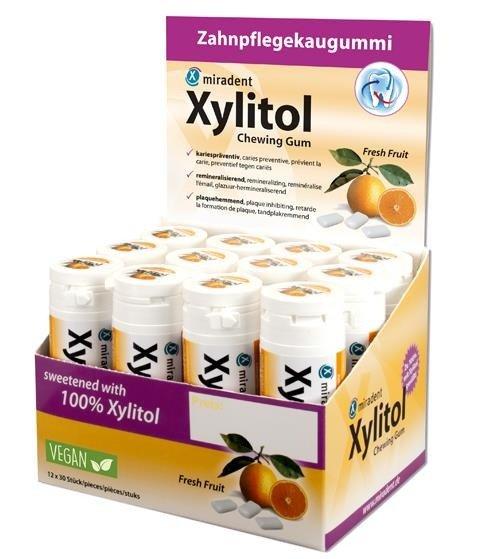 HERBA  Xylitol Frucht, Display 12 Dosen à 30 Stk. 