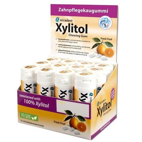 HERBA  Xylitol Frucht, Display 12 Dosen à 30 Stk. 