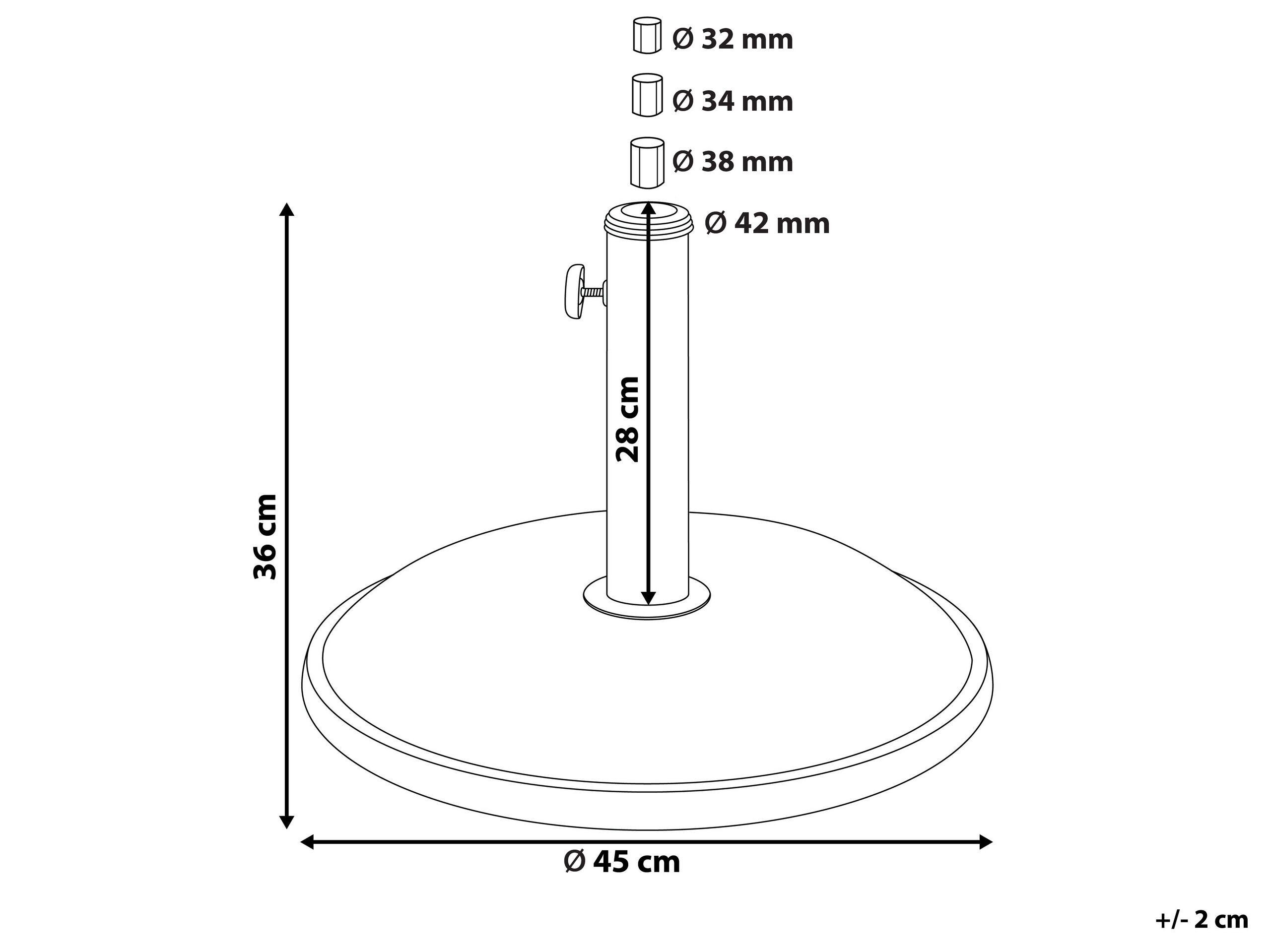 Beliani Sonnenschirmfuss aus Beton CANZO  