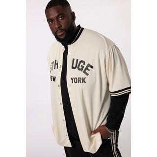 Sthuge  T-shirt oversize à manches courtes, imprimé poitrine et col esprit blouson Teddy - jusqu'au 8 XL 