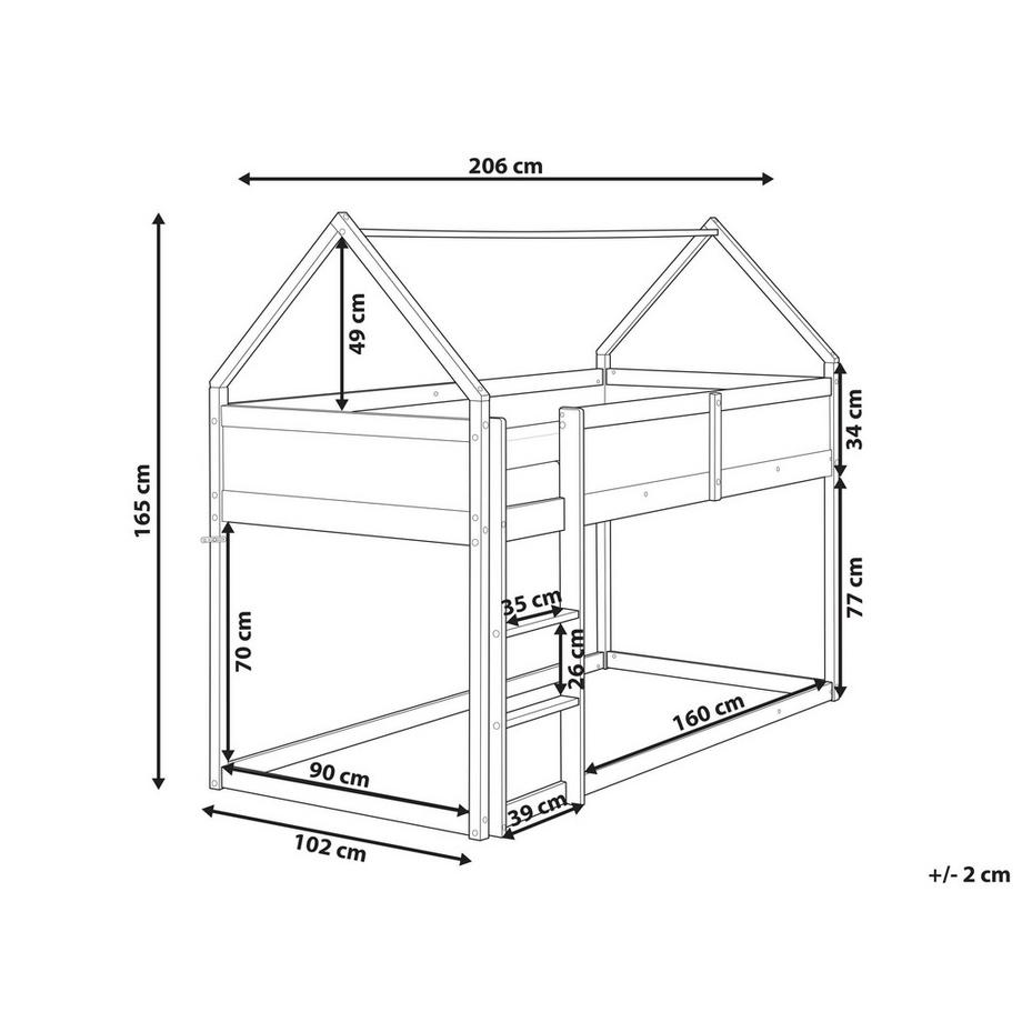 Beliani Letto a mezza altezza en Legno di pino Scandinavo DIENNE  