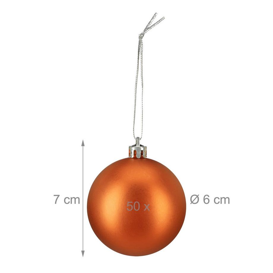 Northix Set di palline di Natale opache, confezione da 50  