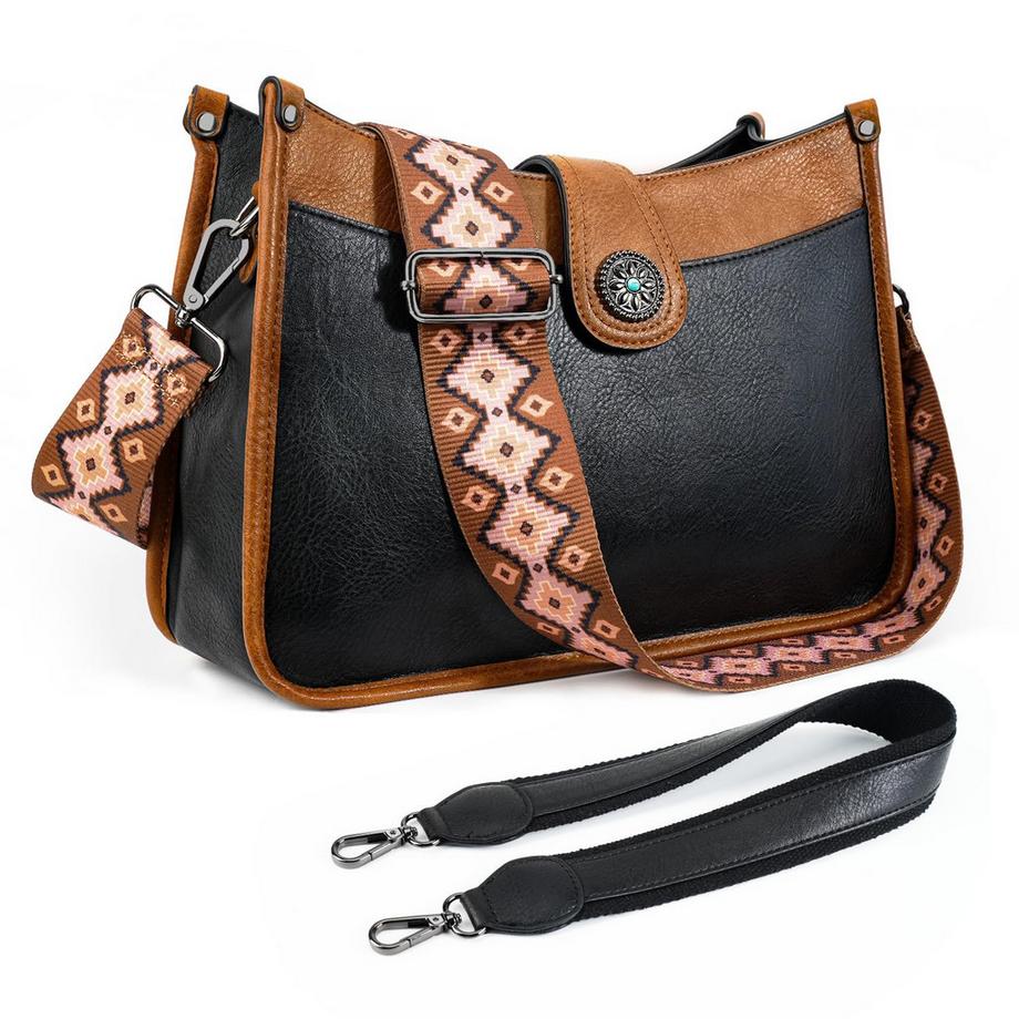 Umhängetasche, Handtasche Medium, Umhängetasche mit breitem Riemen, Hobo-Tasche