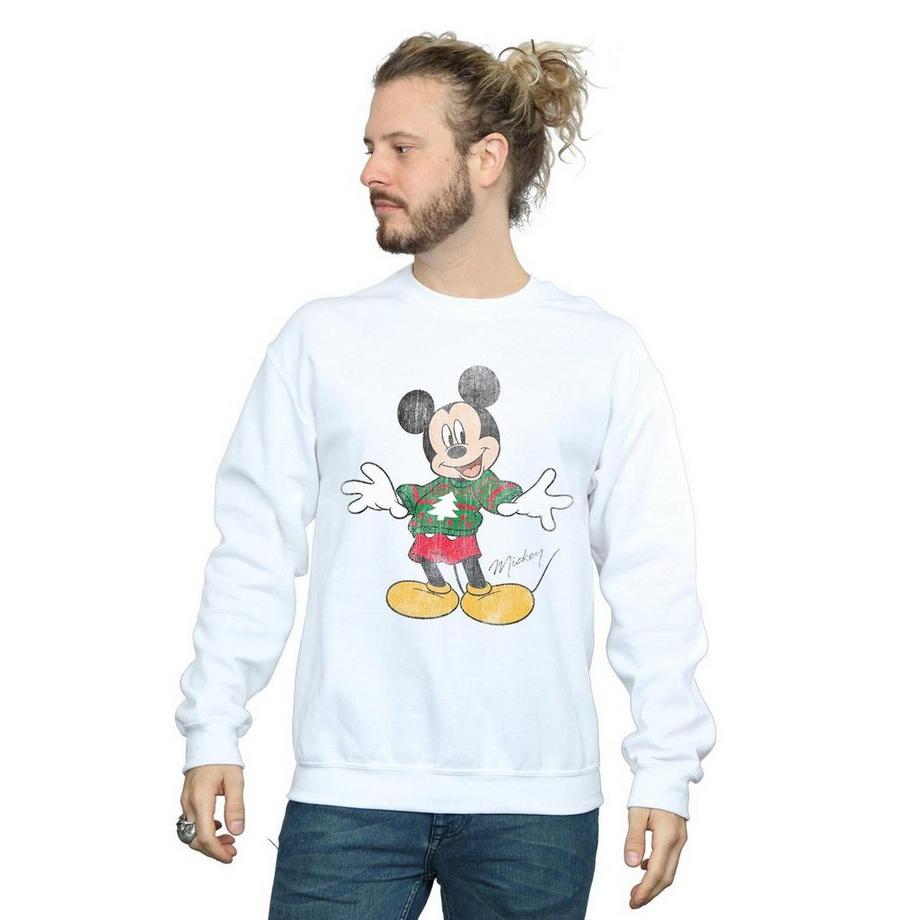 Disney Mickey Mouse Weihnachts Grafik Print Sweatshirt  