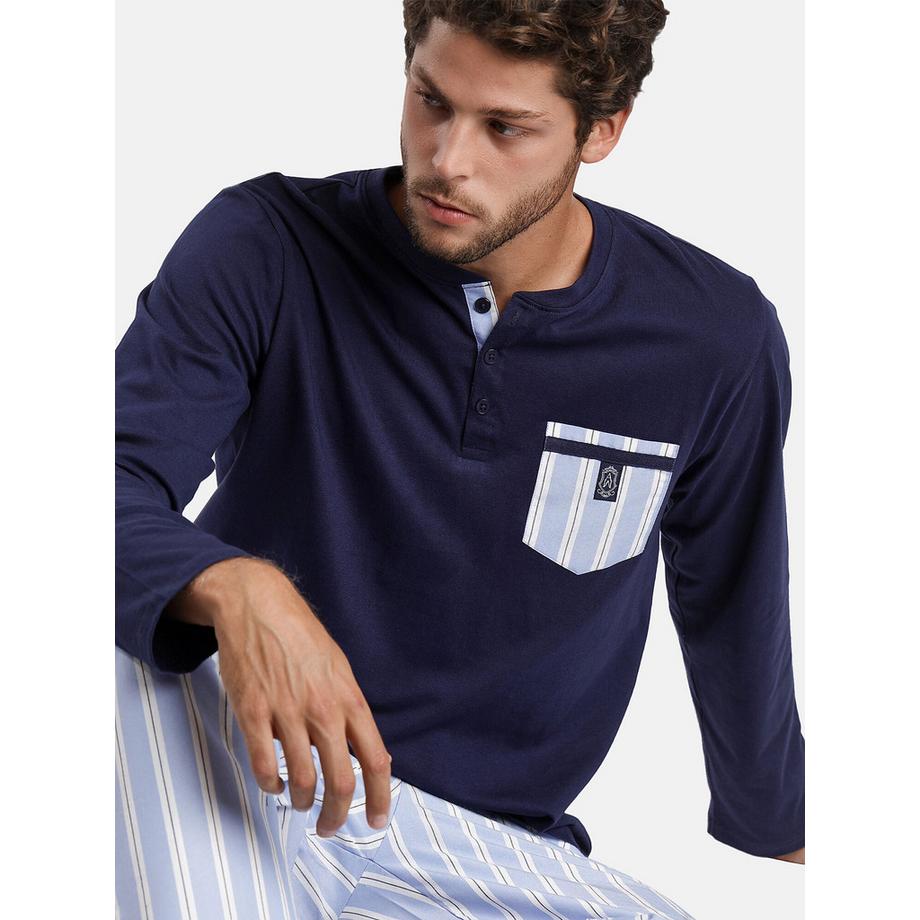 Admas Pyjama Hose Top Langarm Stripest  