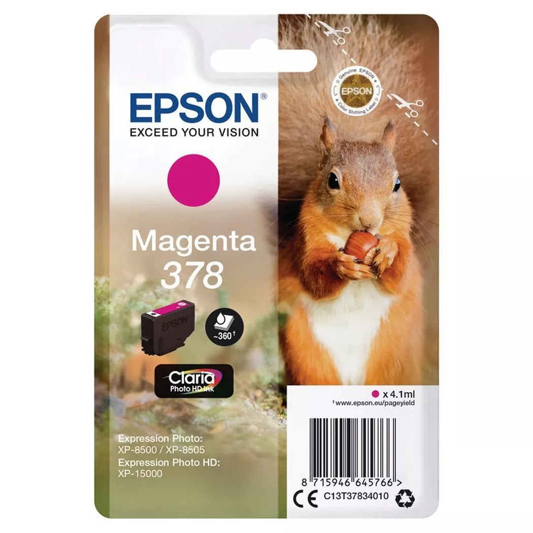 Epson – Tintenpatrone 378 magenta T378340 XP-8500/8505/15000 360 Seiten, One Size