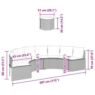 VidaXL Canapé de jardin rotin synthétique  