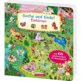 Suche und finde! Einhörner Loewe Wimmelbücher (Hrsg.); Metzen, Isabelle (Illustrationen); Bartl, Ulla (Illustrationen) Copertina rigida 