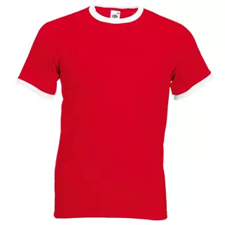 Fruit of the Loom TShirt à manches courtes Mens Ringer  Rouge Bariolé