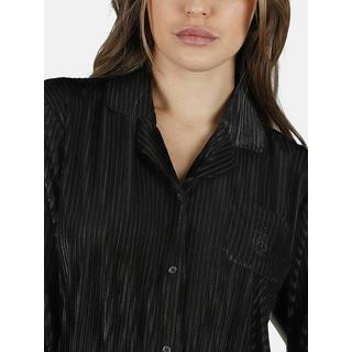 Admas Samt Pyjama Outfit Hemd Hose Elegant Stripes  