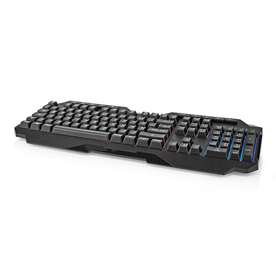 Nedis  Kabelgebundene Gaming-Tastatur | USB Typ-A | Membrantasten | LED | QWERTZ | DE Layout | USB-Stromversorgung | Länge des Stromkabels: 1,30 m | Multimedia 