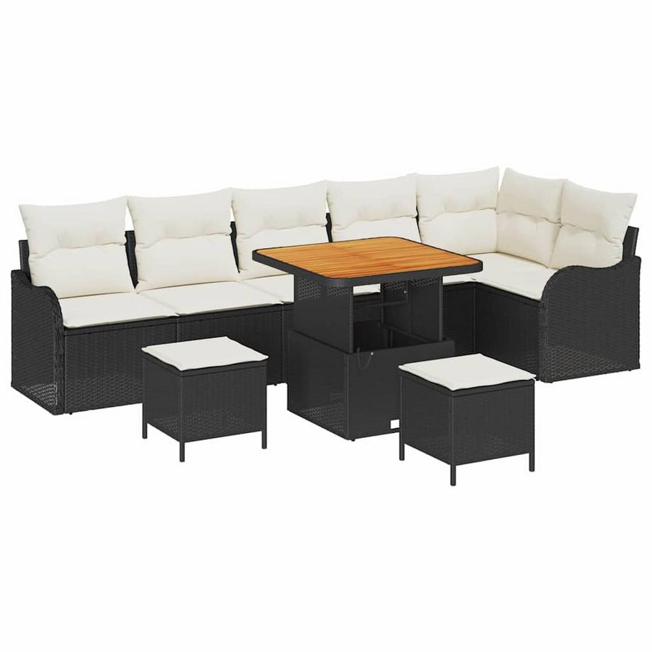 Ensemble de canapé de jardin poly rattan