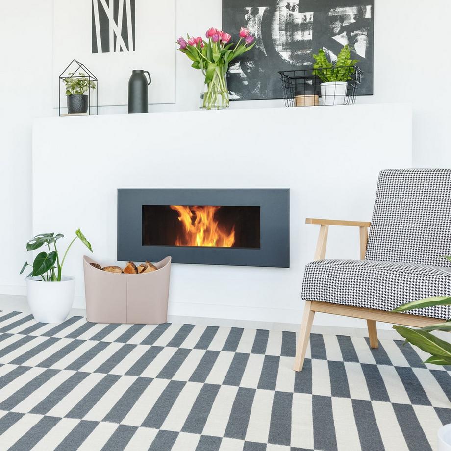 B2X Cestino in legno grigio chiaro in similpelle  