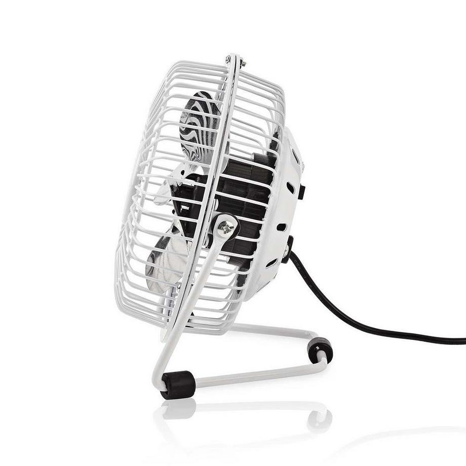 Nedis Ventilatore da tavolo | Alimentazione USB | Diametro: 100 mm | 3 W | 1 velocità | Bianco  