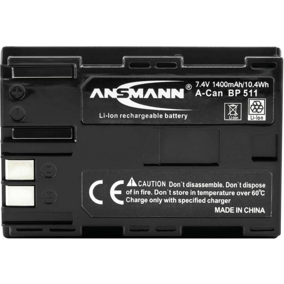 ANSMANN  A-Can BP 511 Batteria ricaricabile fotocamera sostituisce la batteria originale (camera) BP-511 7.4 V 1400 mAh 