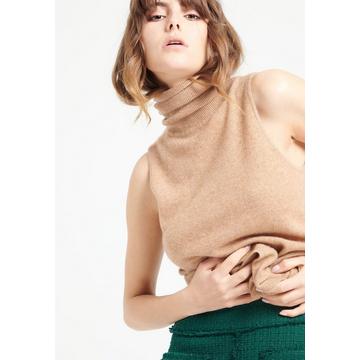 LILLY 13 Ärmelloser Rollkragenpullover - 100% Kaschmir