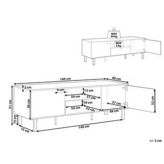Beliani Mobile TV en Fibra a media densità (MDF) Classico CLAREMONT  