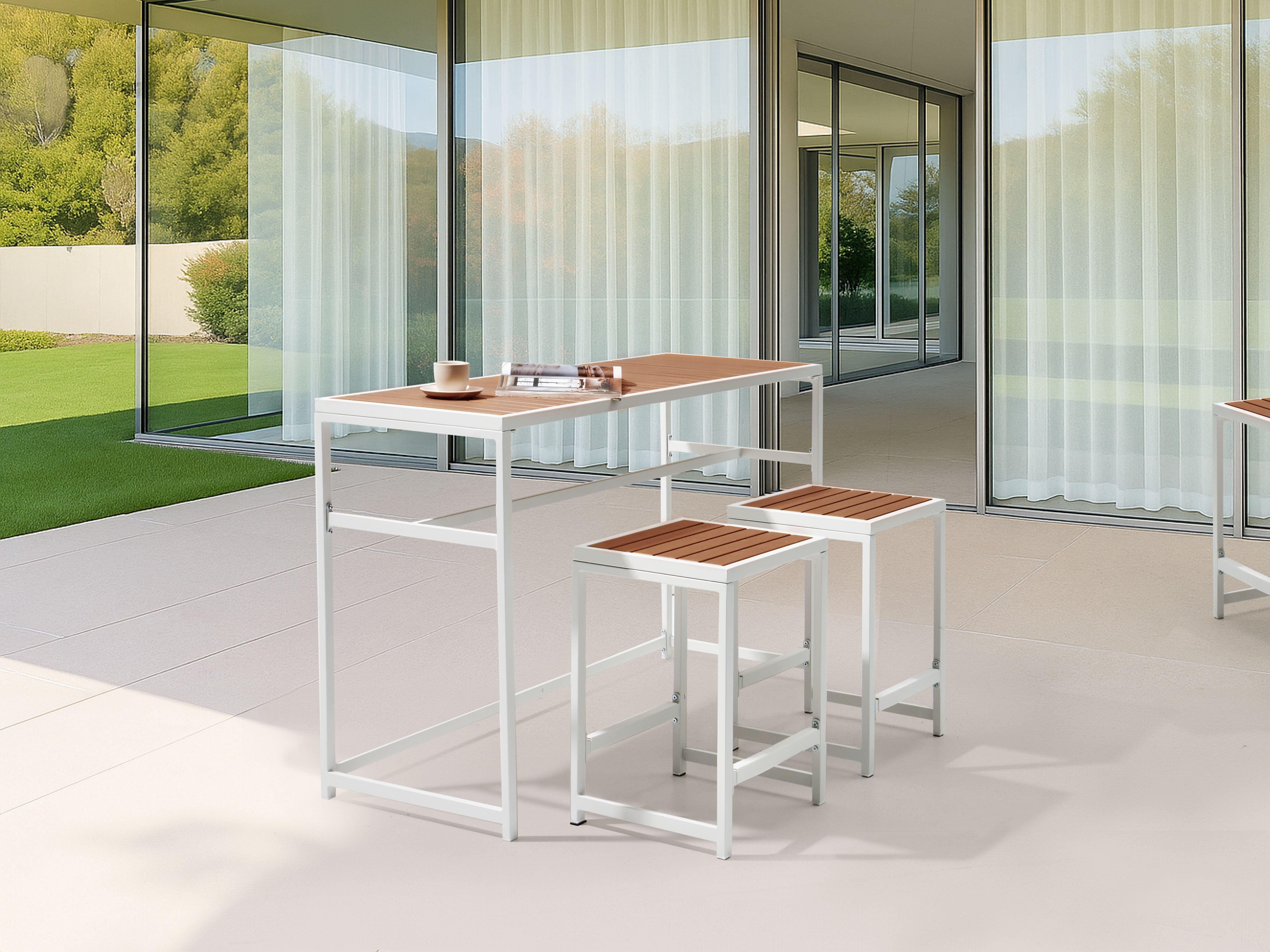 Beliani Gartentisch aus Stahl Modern AVETRANA  