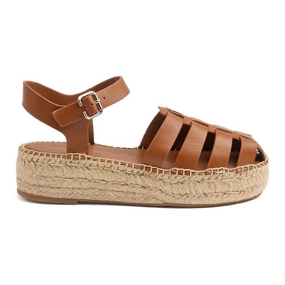 TOMMY HILFIGER Authentic Leather Espadrille Keilsandalen  