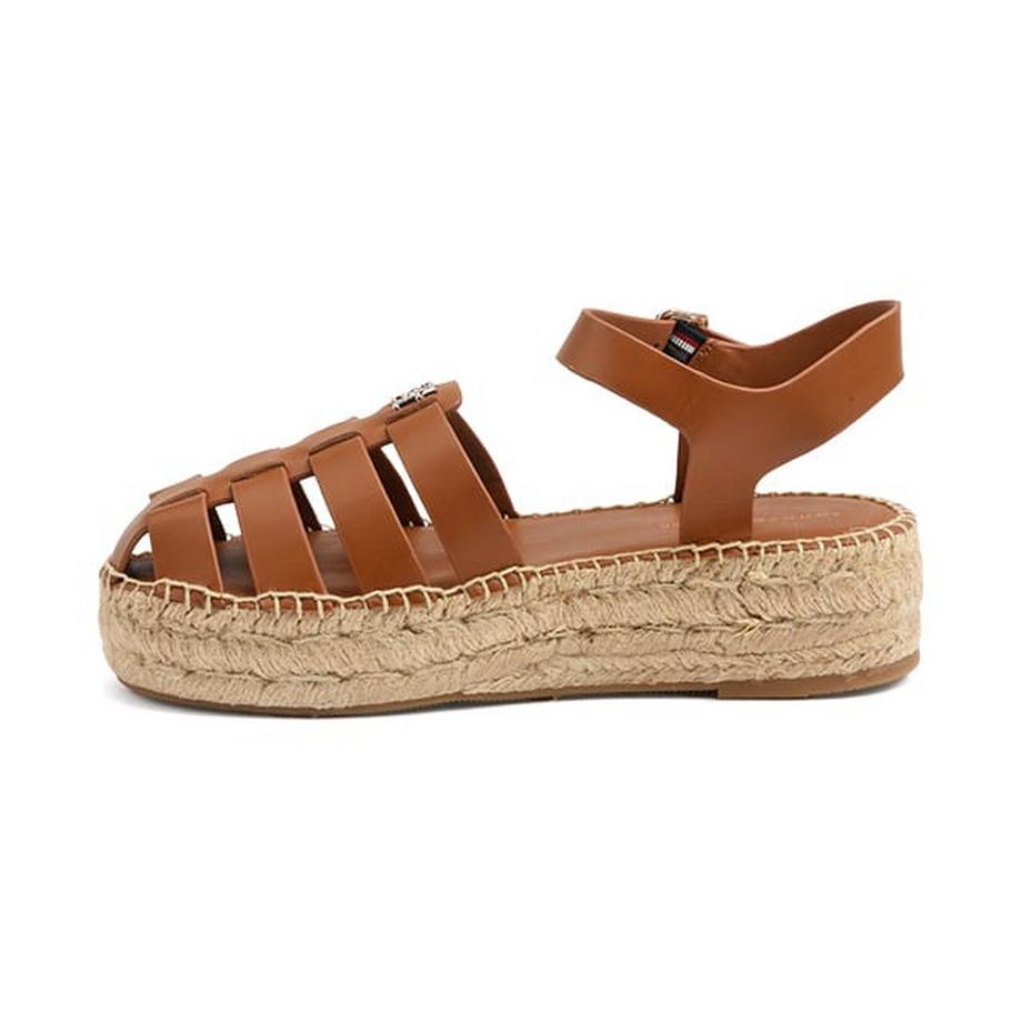 TOMMY HILFIGER Authentic Leather Espadrille Keilsandalen  