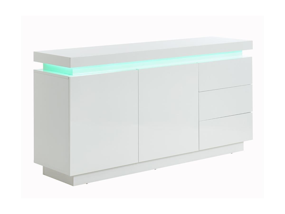 Vente-unique Buffet EMERSON II LEDs 2 portes 3 tiroirs MDF laqué  