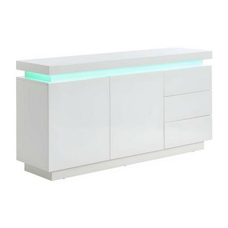 Vente-unique Buffet EMERSON II LEDs 2 portes 3 tiroirs MDF laqué  