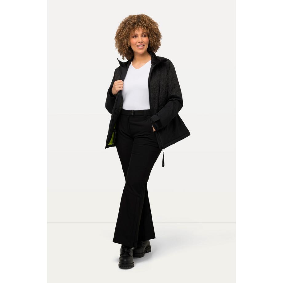 Ulla Popken Pantalon Softshell déperlant avec fermeture à scratch et pare-neige  