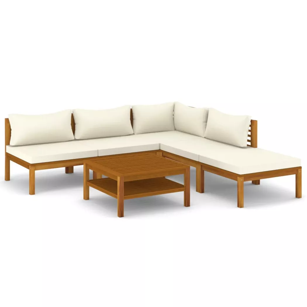 VidaXL - Salon de jardin bois d'acacia, One Size, Light Beige