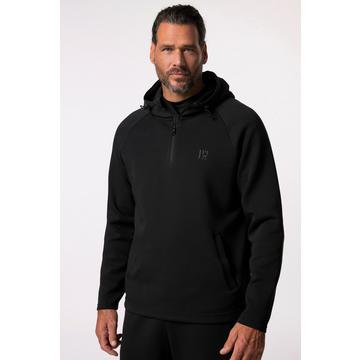 Felpa polo per il fitness con cappuccio e collo con zip, fino alla tg. 7XL