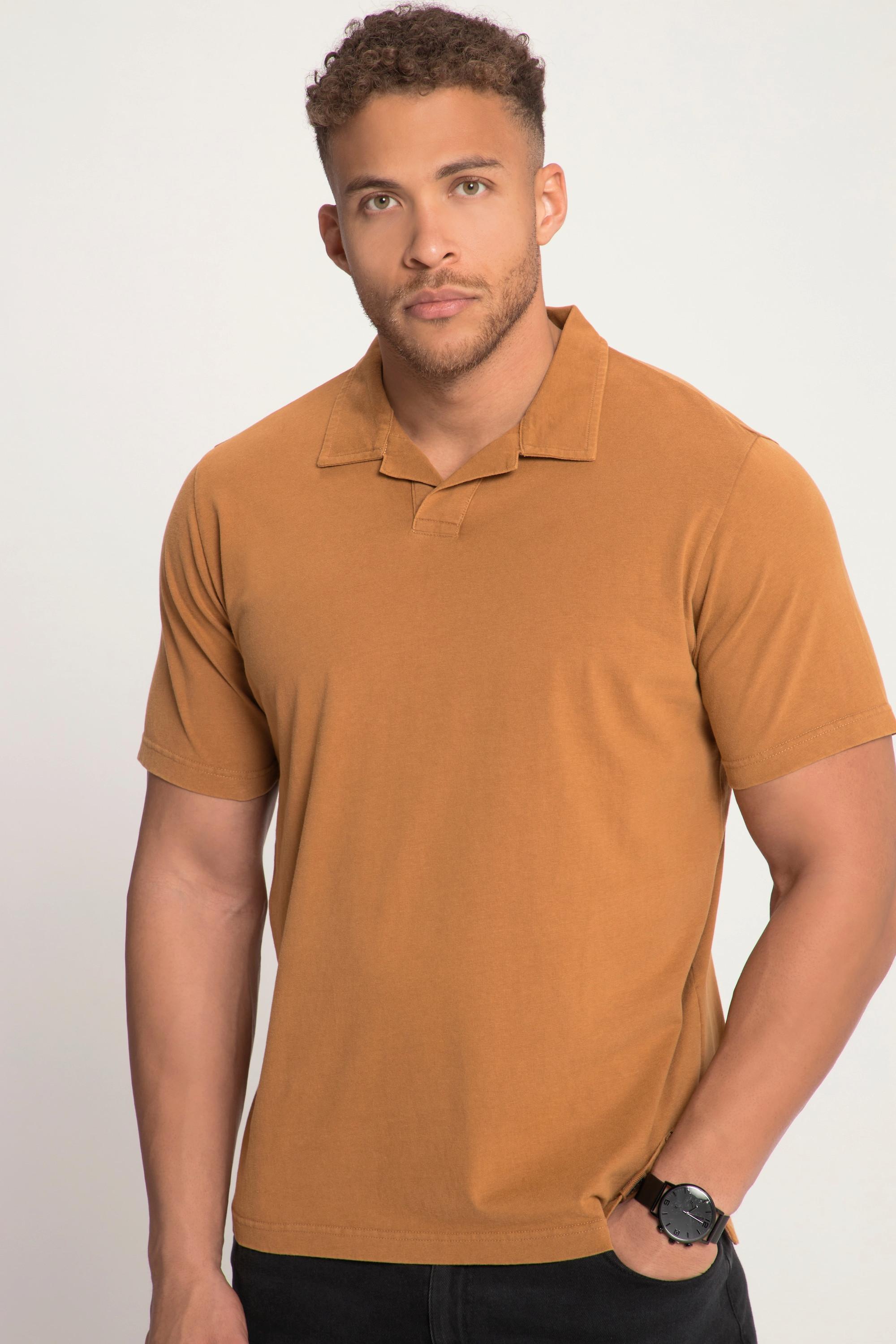 Sthuge  Polo en jersey, manches courtes et col cubain - jusqu'au 8 XL 