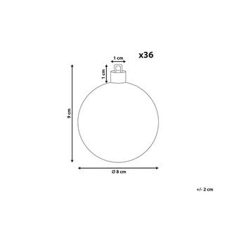 Beliani Set di 36 palline decorative en Materiale sintetico Glamour BYGDIN  