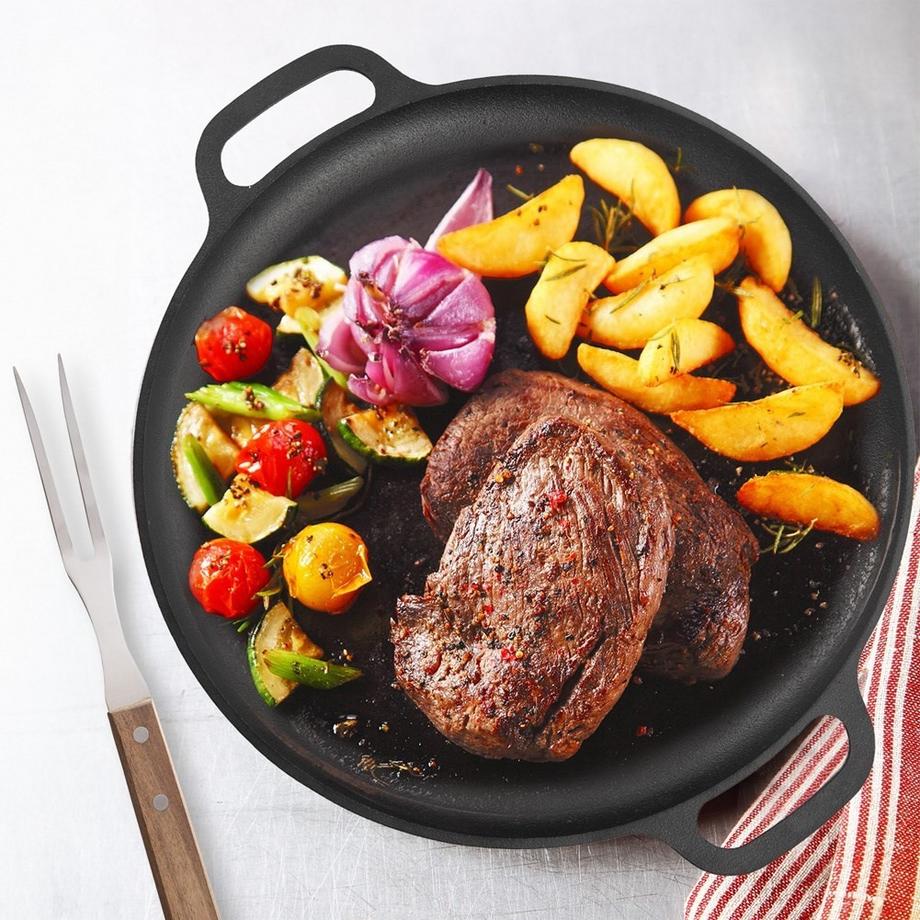 Orion  Poêle en fonte avec poignée pour four, cuisinière et feu ouvert 