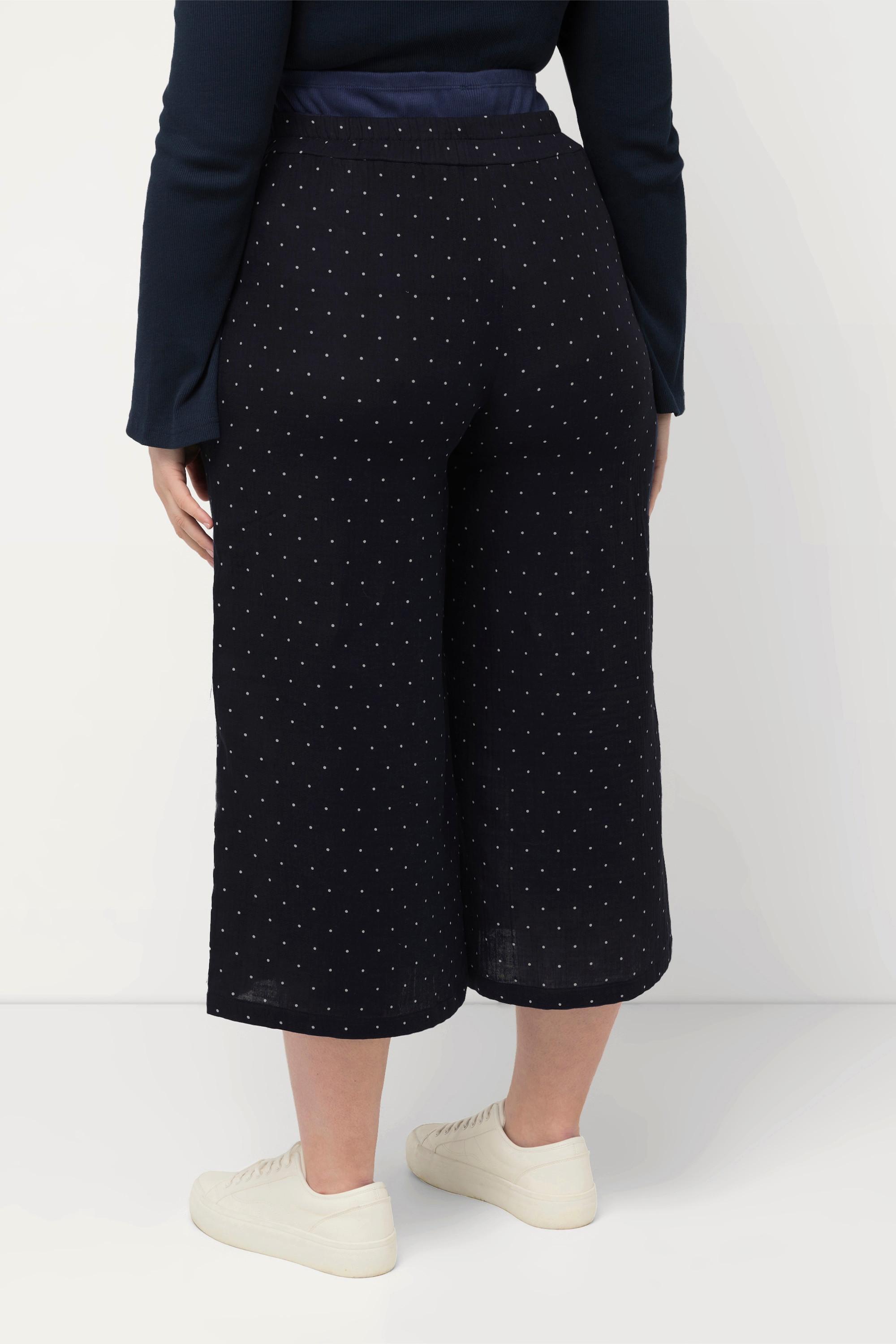 Ulla Popken  Culottes Bellieva in mussola con cintura elastica 