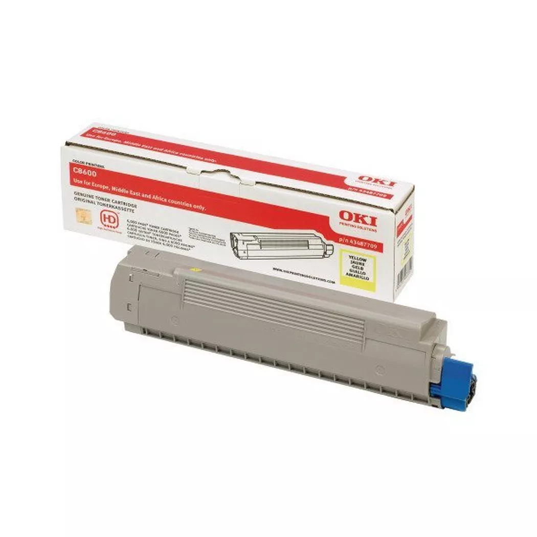 OKI – Toner yellow 43487709 C8600 6000 Seiten, Grau, One Size