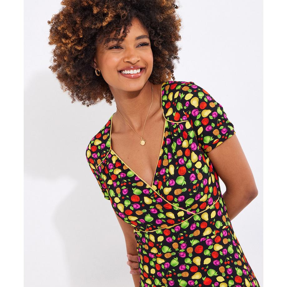 Joe Browns Robe Jersey Longueur Genou Fleurs et Fruits  