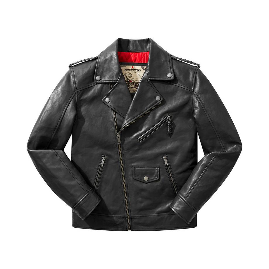 Joe Browns Lederjacke im Motorradstil aus Schafsleder  