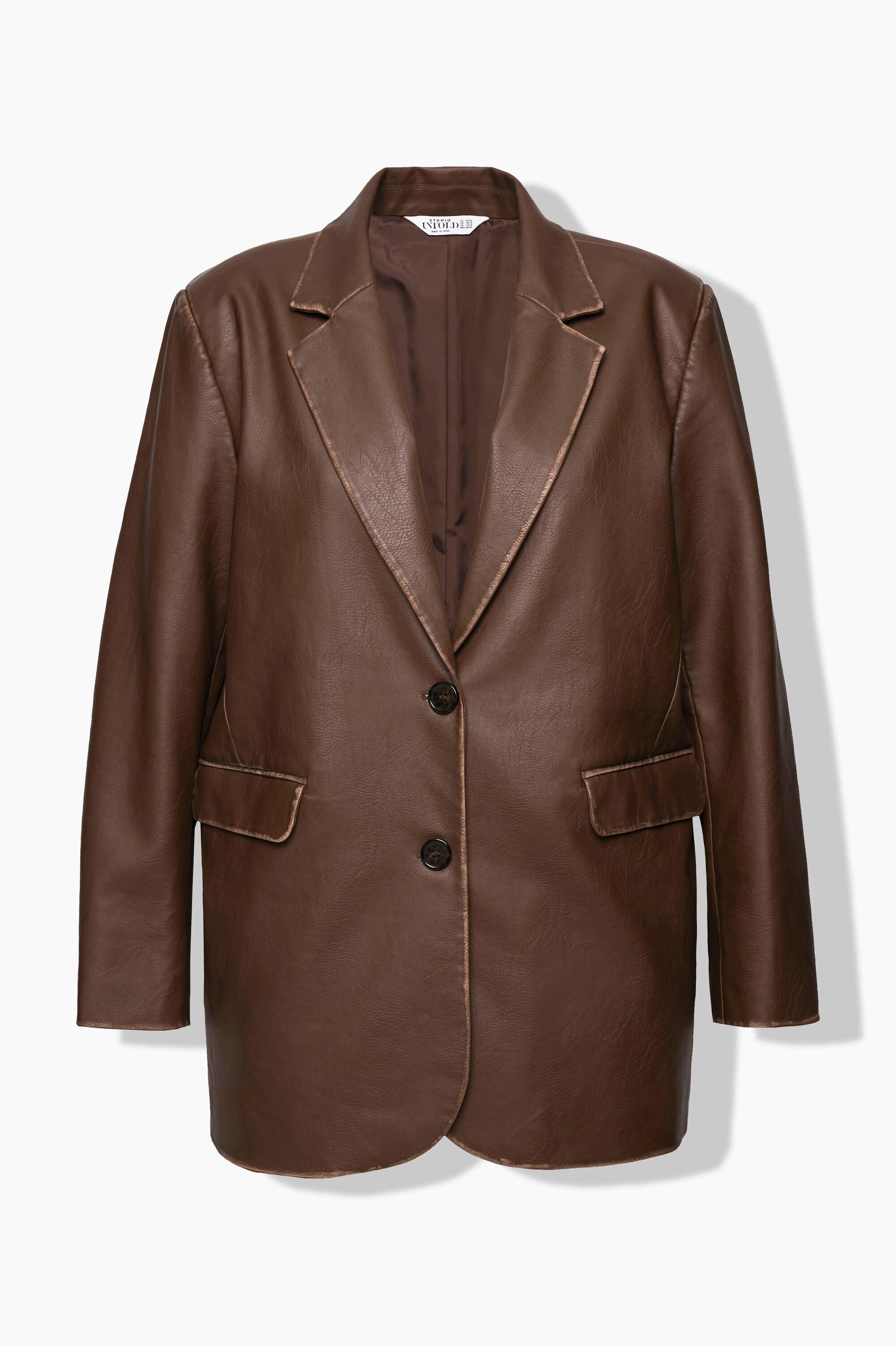 Studio Untold Blazer Taglio Oversize Similpelle Effetto Sdrucito  