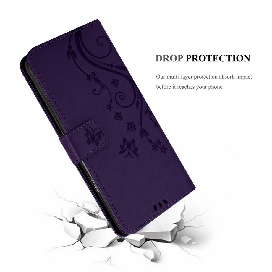 Cadorabo  Hülle für Apple iPhone 14 PRO Blumen Design Magnetverschluss 