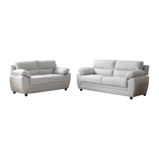 Vente-unique Sofa 3-Sitzer & 2-Sitzer - Stoff - Beige - MANOA  