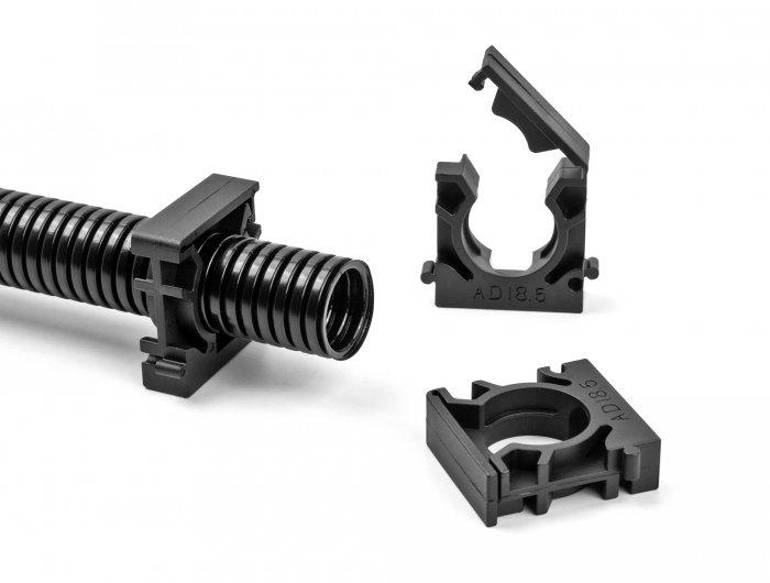 DeLock  Support de manchon de câble avec clip de verrouillage, 25 mm, 4 unités, noir 