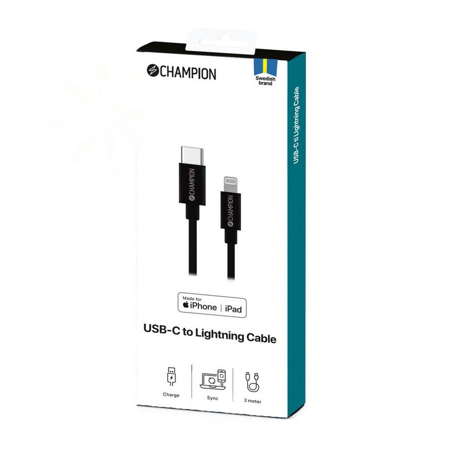 Champion  Cavo da USB-C a Lightning 2 m Nero 