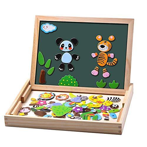 Activity-board  puzzle magnétique en bois chevalet tableau double face tableau en bois gribouiller 