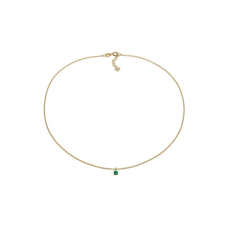 Elli  Halskette Elli Halskette Choker Synthetischer Smaragd 925 Silber Vergoldet 