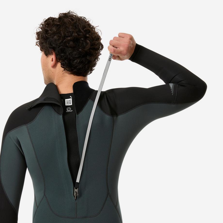 DECATHLON  3/2-mm-Surf-Ganzkörper-Neoprenanzug , 500 khaki-schwarz 