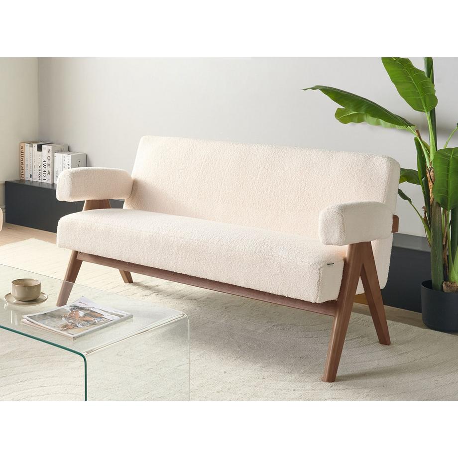 Beliani Canapé 2 places en Bouclé Rétro TAMRE  